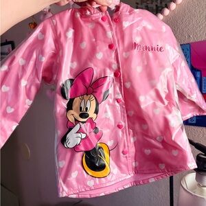 Disney Minnie Mouse Pink Heart Kids Rain Jacket